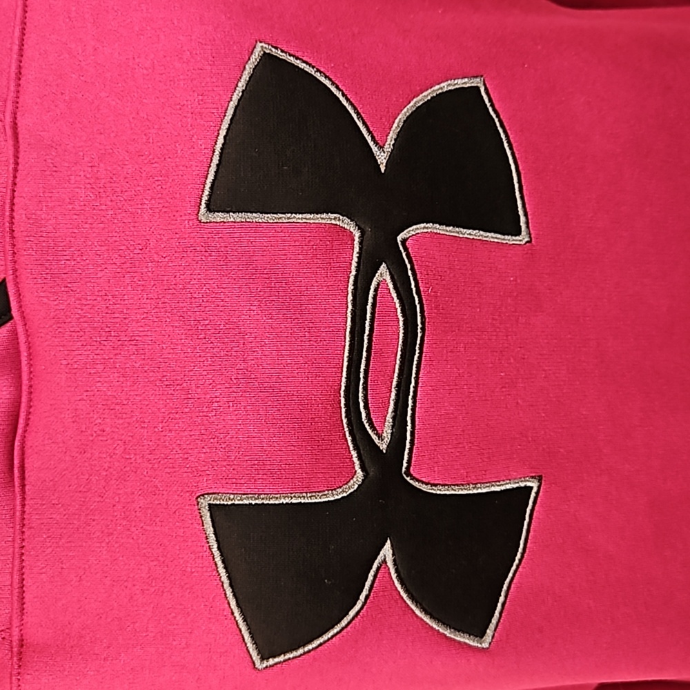 UNDER ARMOUR HOODIE SWEATSHIRT PURPLE BLACK MEDIUM ATHLETIC UA - Picture 3 of 12